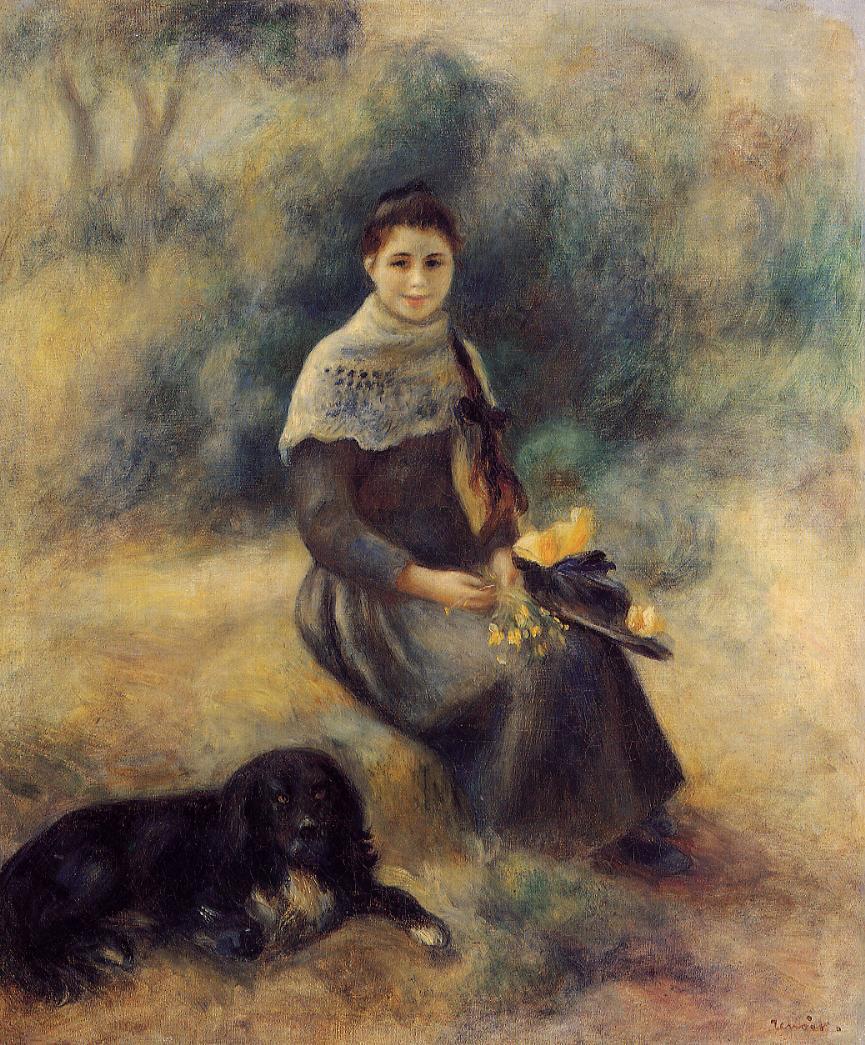 Young girl with a dog 1888